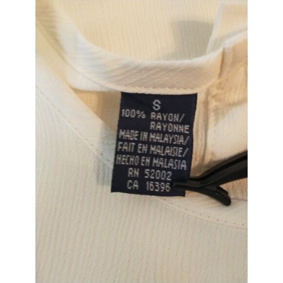 Vtg Liz Sport Cream Shell Top Small Career Workwear Office Ready Capsule Piece - Picture 2 of 8